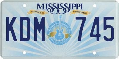 MS license plate KDM745