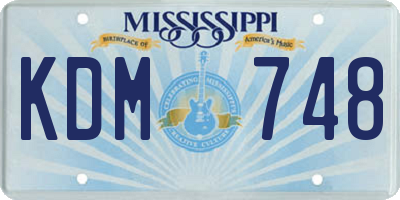 MS license plate KDM748