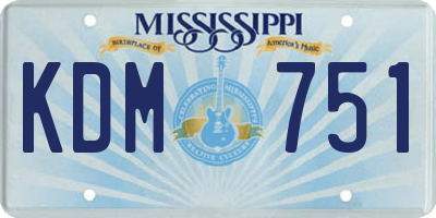 MS license plate KDM751
