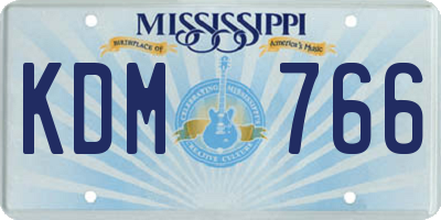 MS license plate KDM766