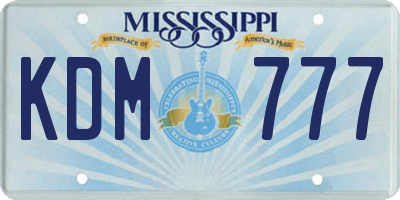 MS license plate KDM777