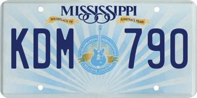MS license plate KDM790