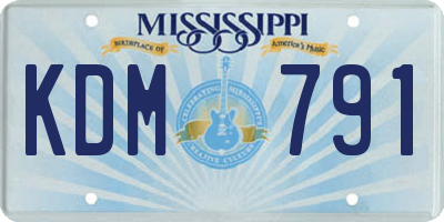 MS license plate KDM791