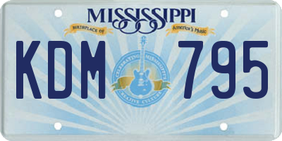 MS license plate KDM795
