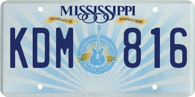 MS license plate KDM816