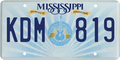 MS license plate KDM819