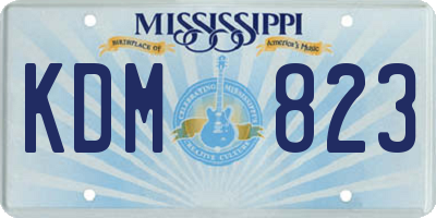 MS license plate KDM823