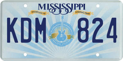 MS license plate KDM824