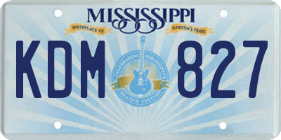 MS license plate KDM827