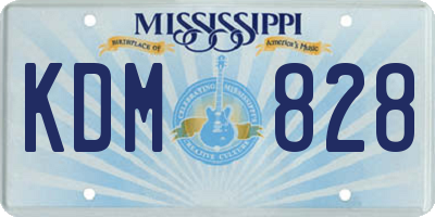 MS license plate KDM828