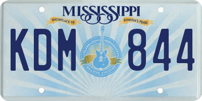 MS license plate KDM844