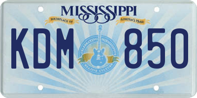MS license plate KDM850