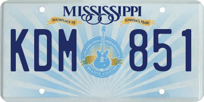MS license plate KDM851