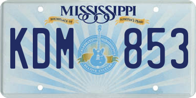 MS license plate KDM853