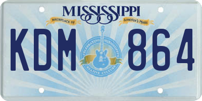 MS license plate KDM864