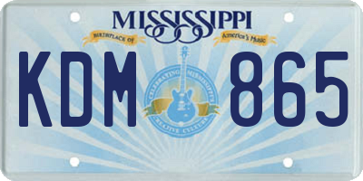 MS license plate KDM865