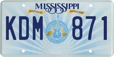 MS license plate KDM871