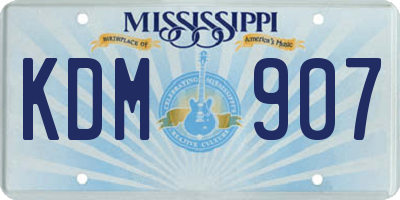 MS license plate KDM907