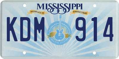 MS license plate KDM914