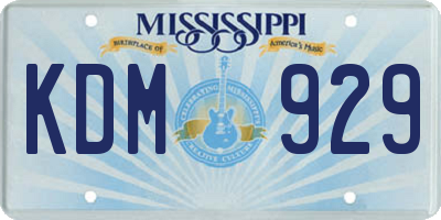 MS license plate KDM929