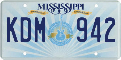 MS license plate KDM942