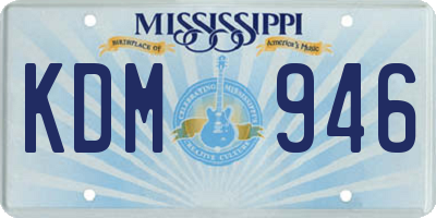 MS license plate KDM946