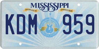 MS license plate KDM959