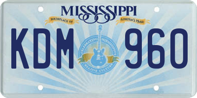 MS license plate KDM960