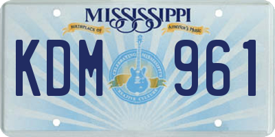 MS license plate KDM961