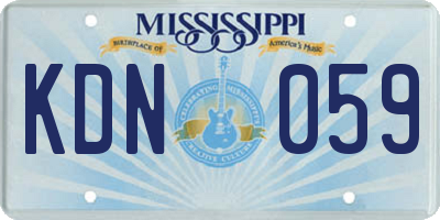 MS license plate KDN059