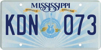 MS license plate KDN073