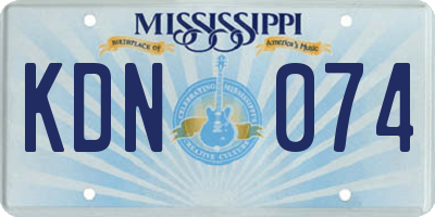 MS license plate KDN074