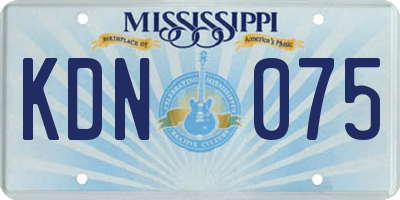 MS license plate KDN075