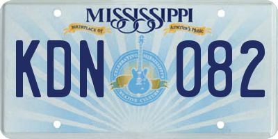 MS license plate KDN082