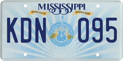 MS license plate KDN095