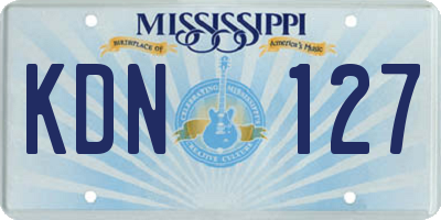 MS license plate KDN127