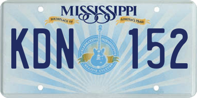 MS license plate KDN152