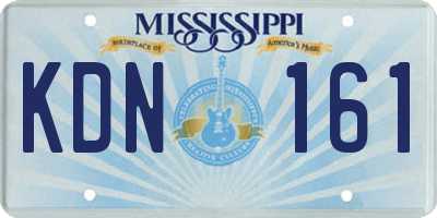 MS license plate KDN161