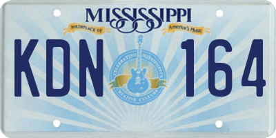 MS license plate KDN164