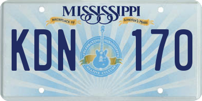 MS license plate KDN170