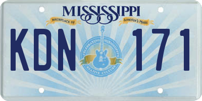 MS license plate KDN171