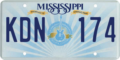 MS license plate KDN174