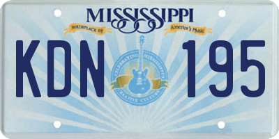 MS license plate KDN195