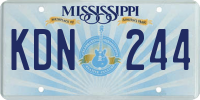 MS license plate KDN244