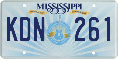 MS license plate KDN261
