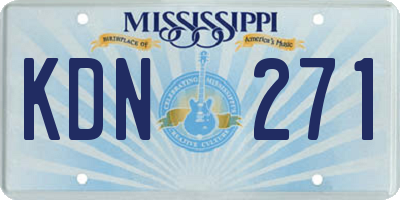 MS license plate KDN271