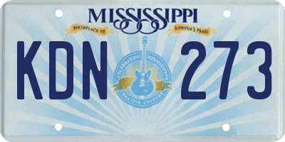 MS license plate KDN273
