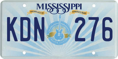 MS license plate KDN276
