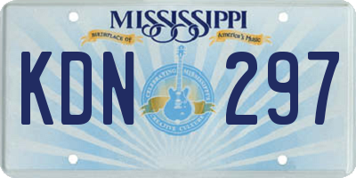 MS license plate KDN297