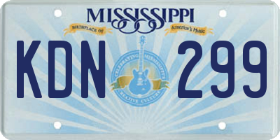 MS license plate KDN299